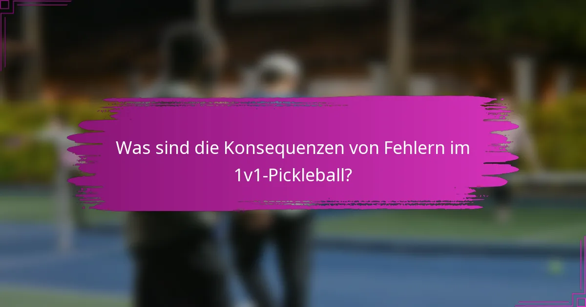 Was sind die Konsequenzen von Fehlern im 1v1-Pickleball?
