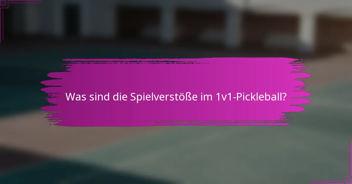 Was sind die Spielverstöße im 1v1-Pickleball?