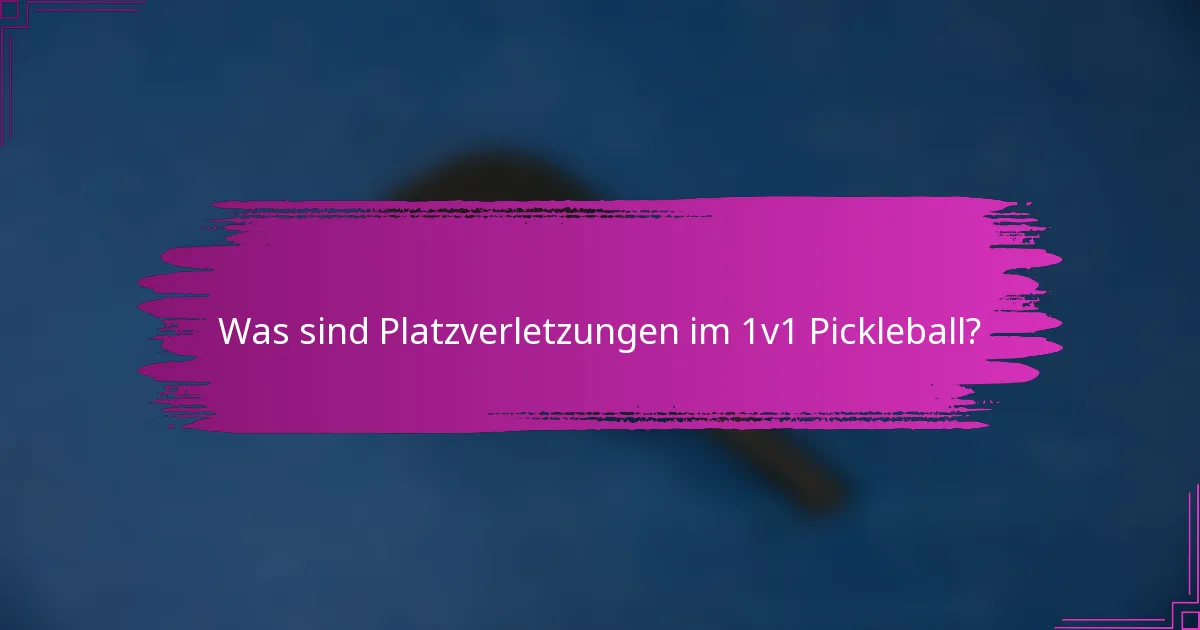Was sind Platzverletzungen im 1v1 Pickleball?
