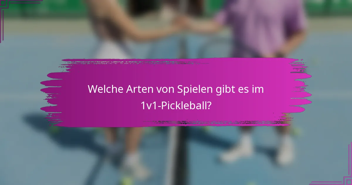 Welche Arten von Spielen gibt es im 1v1-Pickleball?