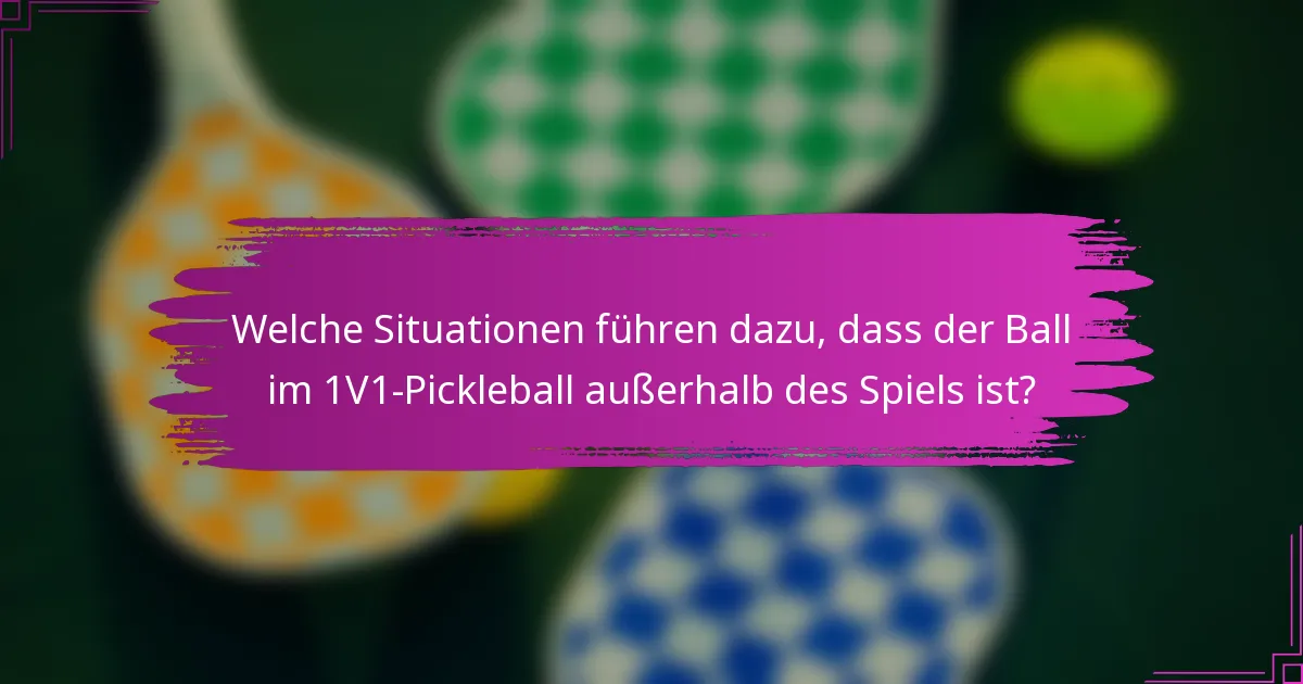 Welche Situationen führen dazu, dass der Ball im 1V1-Pickleball außerhalb des Spiels ist?
