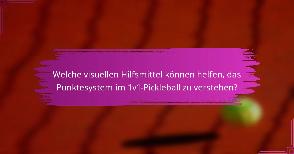 Welche visuellen Hilfsmittel können helfen, das Punktesystem im 1v1-Pickleball zu verstehen?