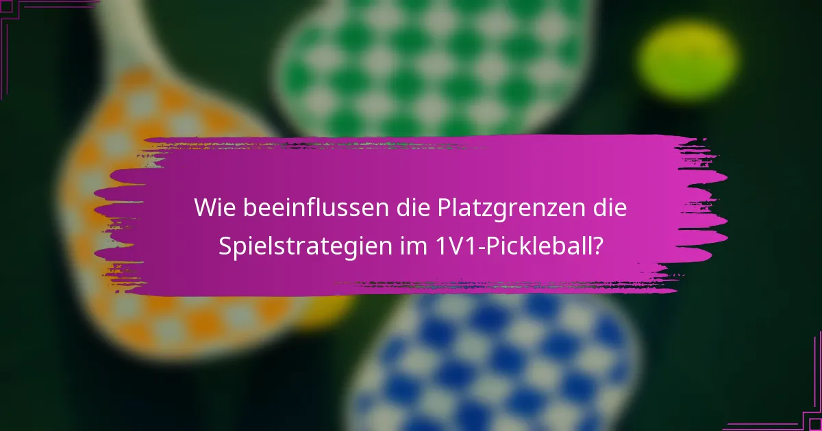 Wie beeinflussen die Platzgrenzen die Spielstrategien im 1V1-Pickleball?