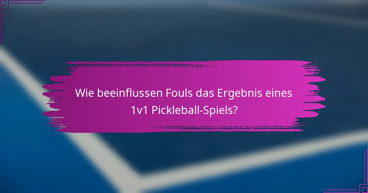 Wie beeinflussen Fouls das Ergebnis eines 1v1 Pickleball-Spiels?