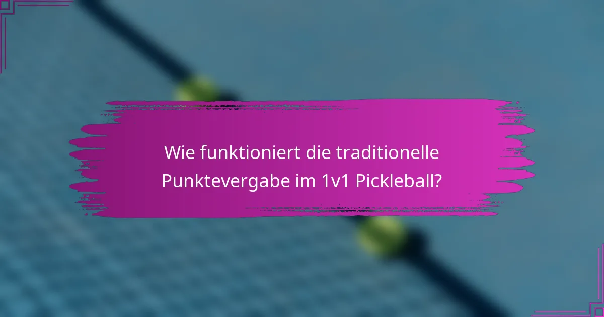 Wie funktioniert die traditionelle Punktevergabe im 1v1 Pickleball?