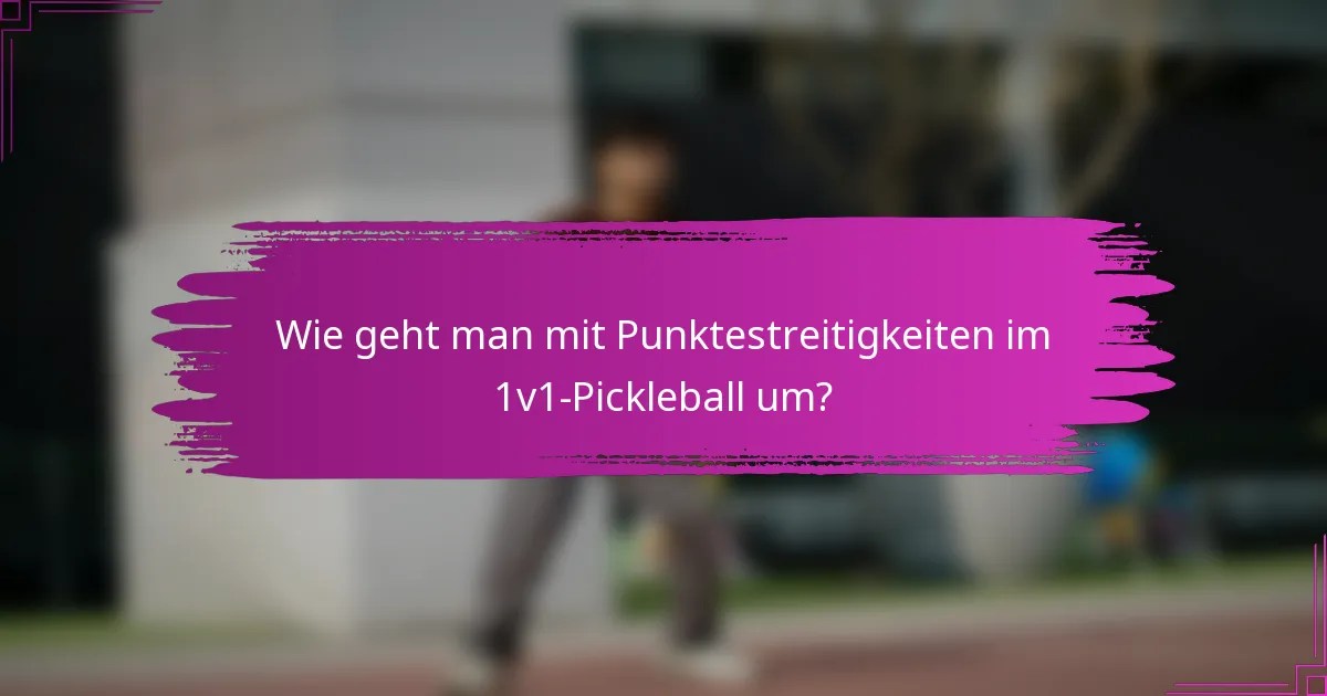 Wie geht man mit Punktestreitigkeiten im 1v1-Pickleball um?