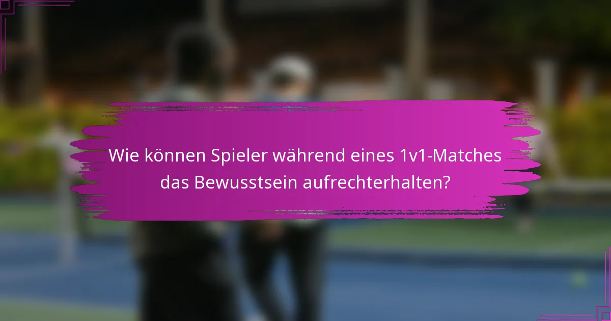 Wie können Spieler während eines 1v1-Matches das Bewusstsein aufrechterhalten?