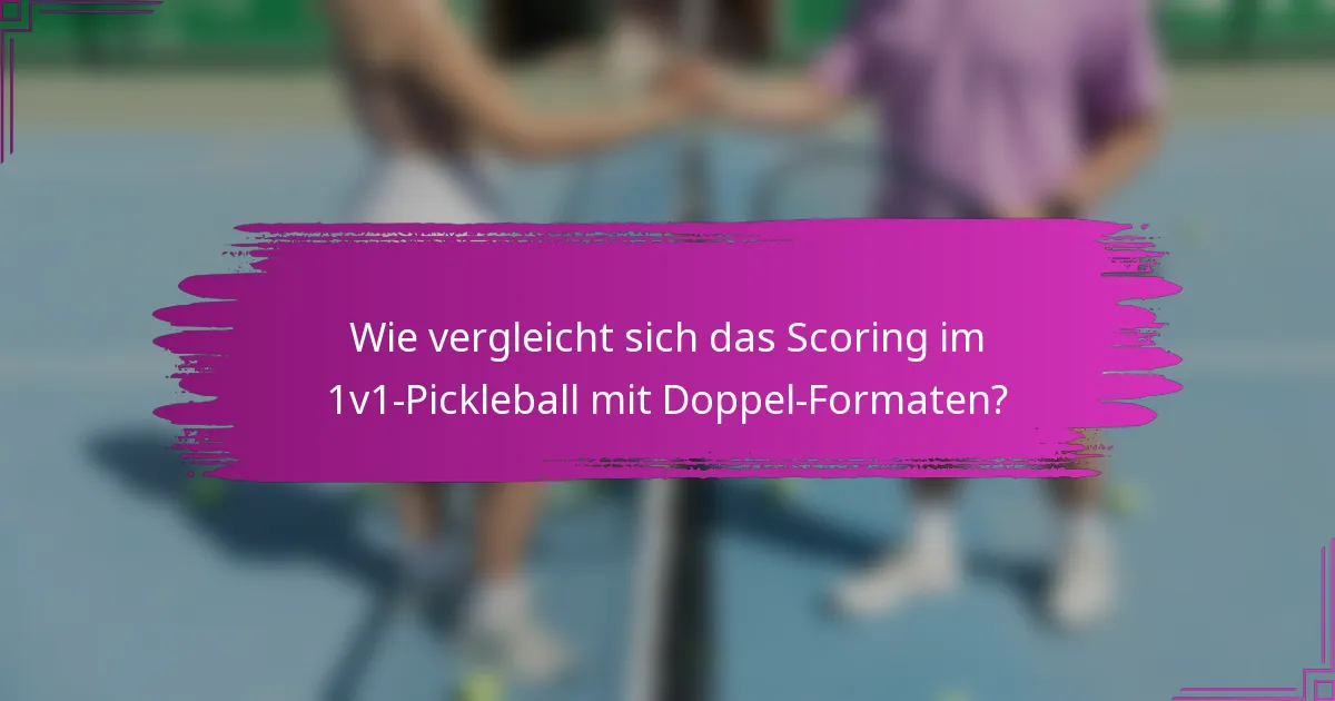 Wie vergleicht sich das Scoring im 1v1-Pickleball mit Doppel-Formaten?